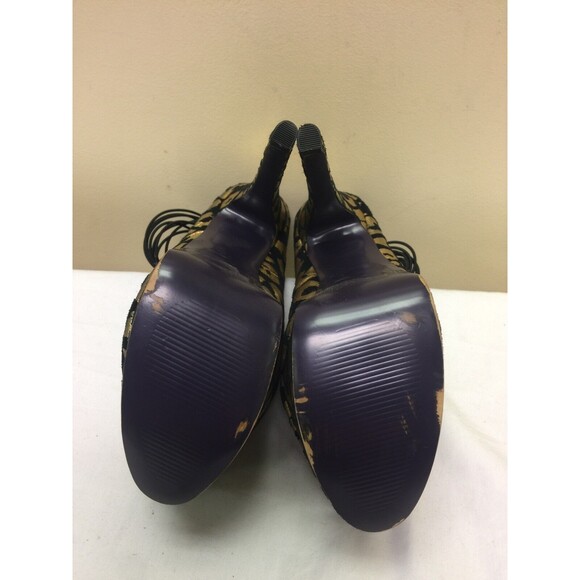 LONDON TRASH Gold/black leopard print leather platform pumps women shoes SZ 6.5 - Picture 12 of 12